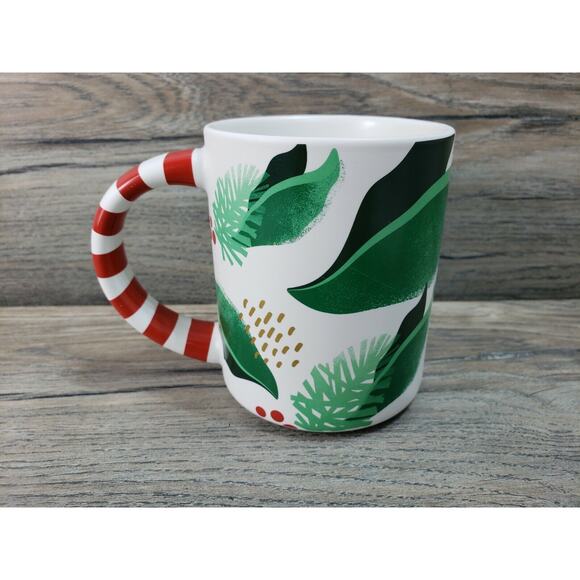 Starbucks 2009 Christmas Striped Candy Cane Handle Coffee Mug Cup - Picture 4 of 9